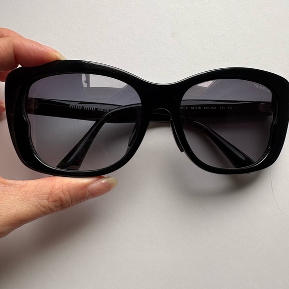 Miu Miu Accessories - Miu Miu Glossy Black Square Sunglasses